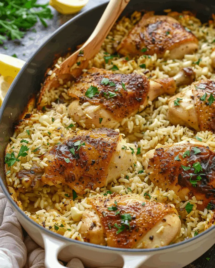 Garlic Chicken Rice Bake