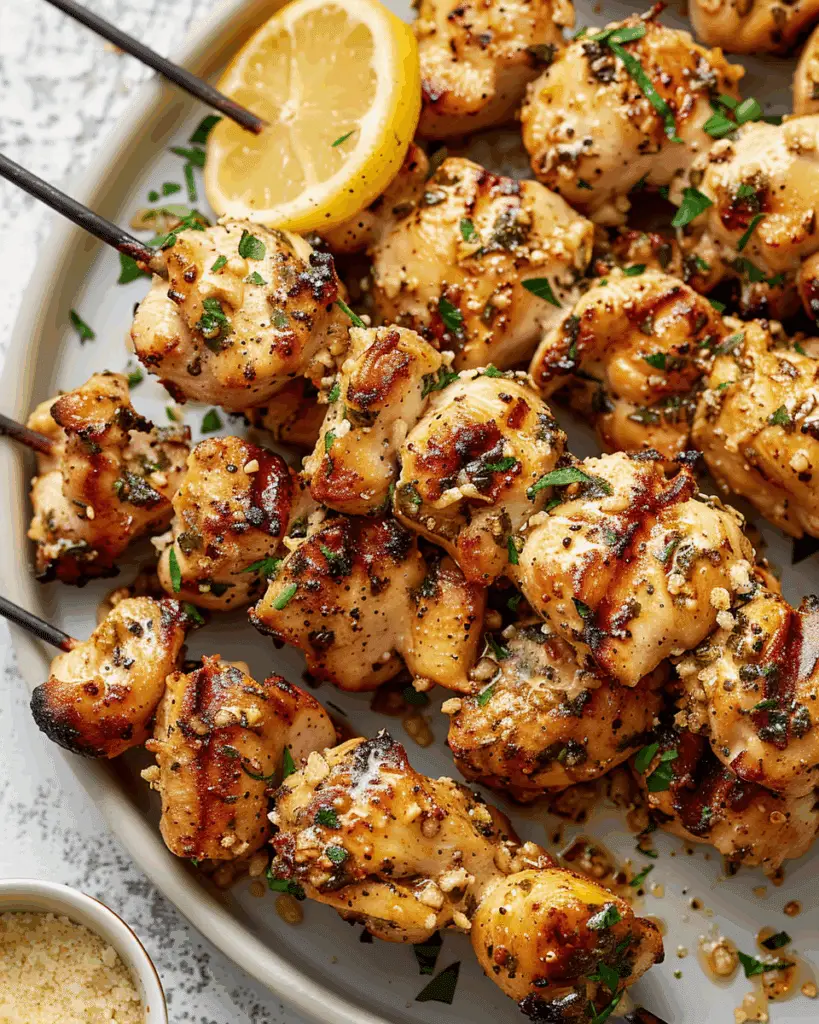Garlic Parmesan Chicken Skewers