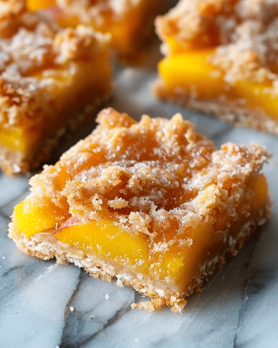 Heavenly Summer Peach Bars - Cooking With Blog