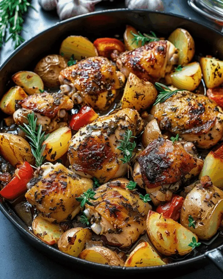 Herb-Roasted Chicken Thighs with Potatoes & Veggies