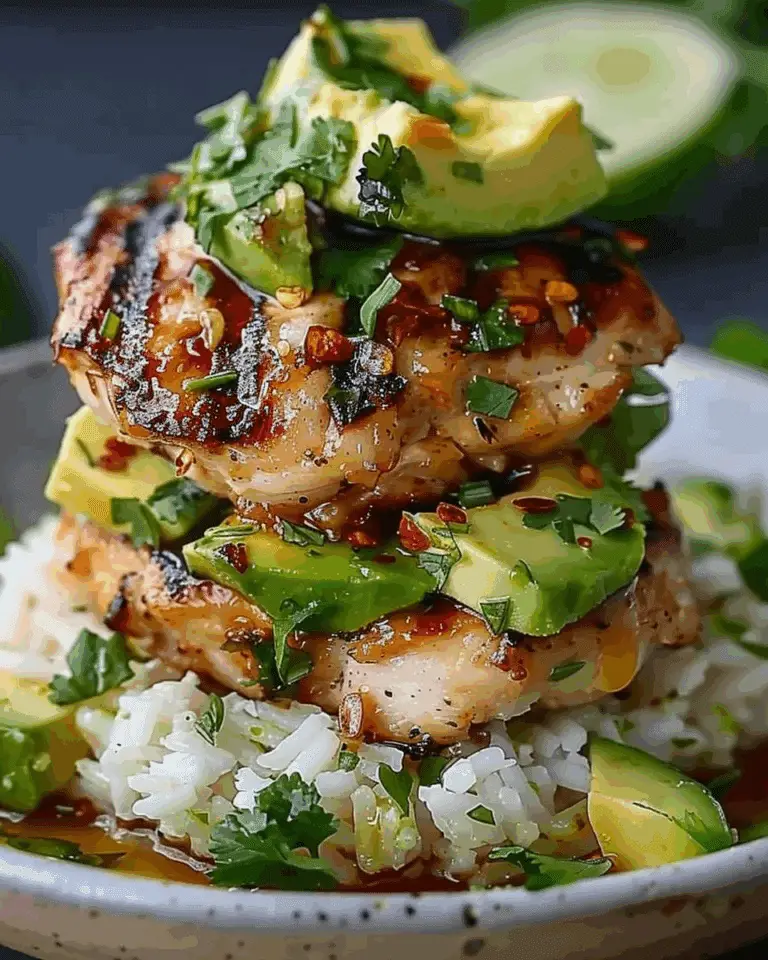 Honey Lime Chicken & Avocado Rice Stack