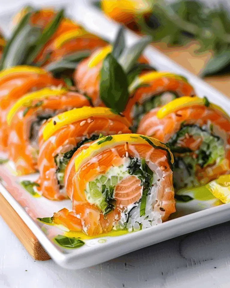 Lemon Basil Salmon Rolls