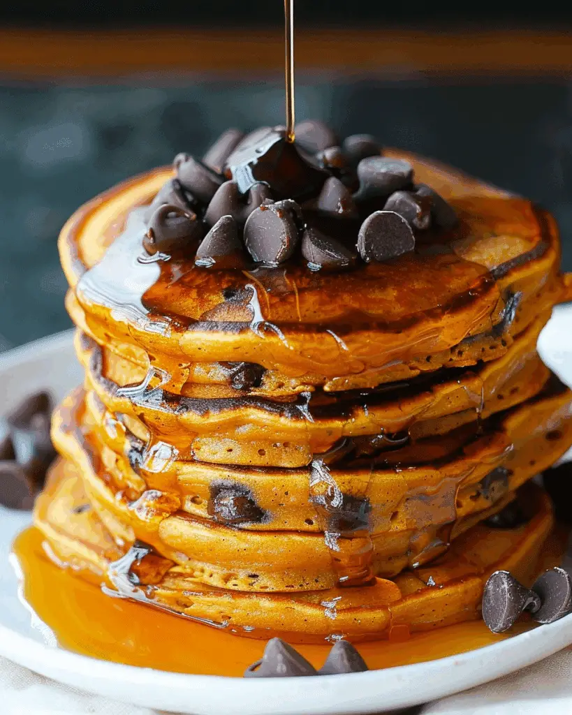 Pumpkin Chocolate Chip Pancakes