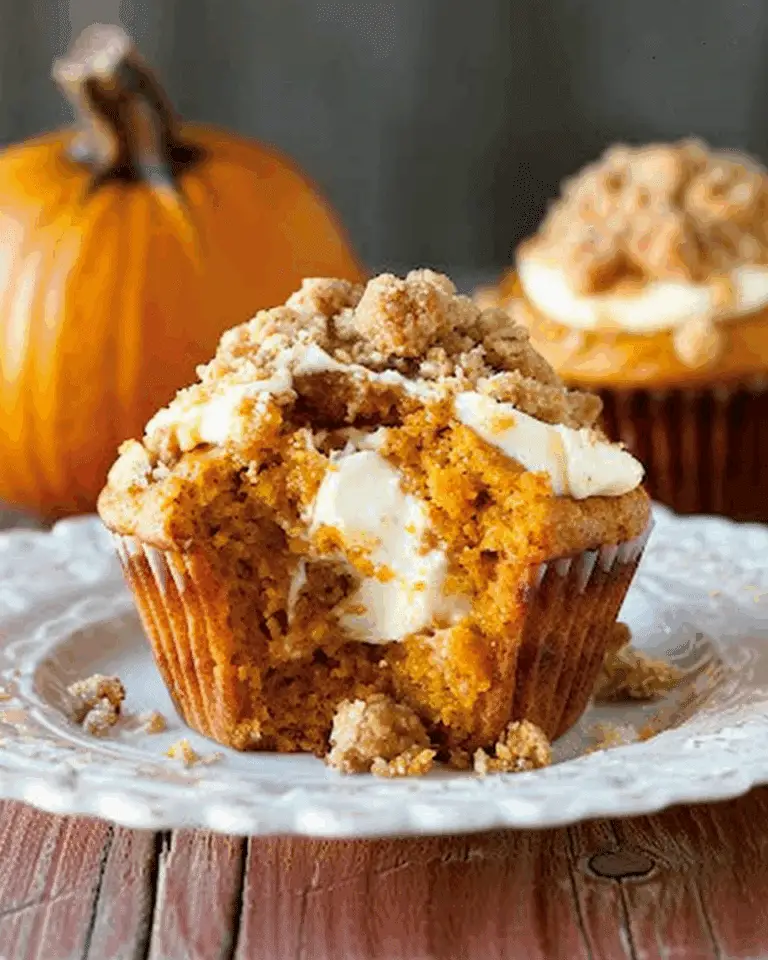 Pumpkin Streusel Muffins with Cream Cheese Filling