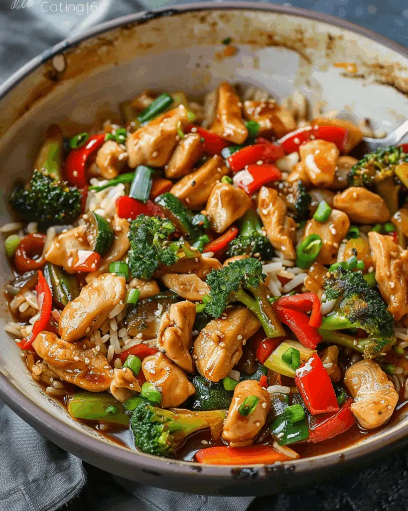 Savory Chicken & Veggie Stir-Fry with Rice