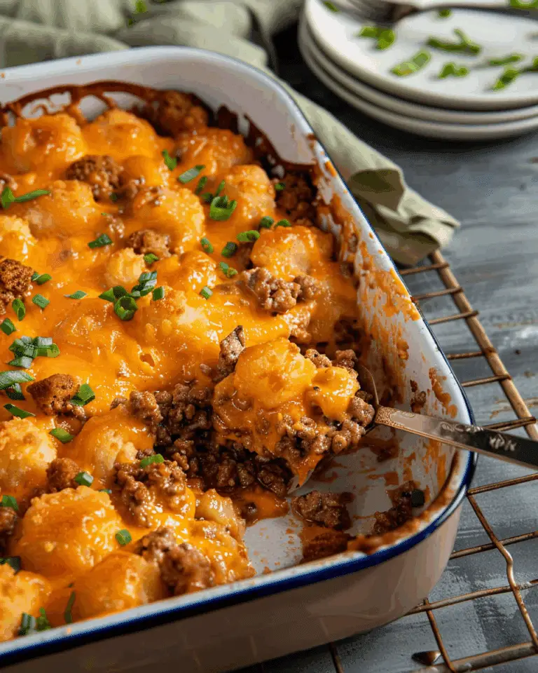 Cheesy Ground Beef Tater Tot Casserole