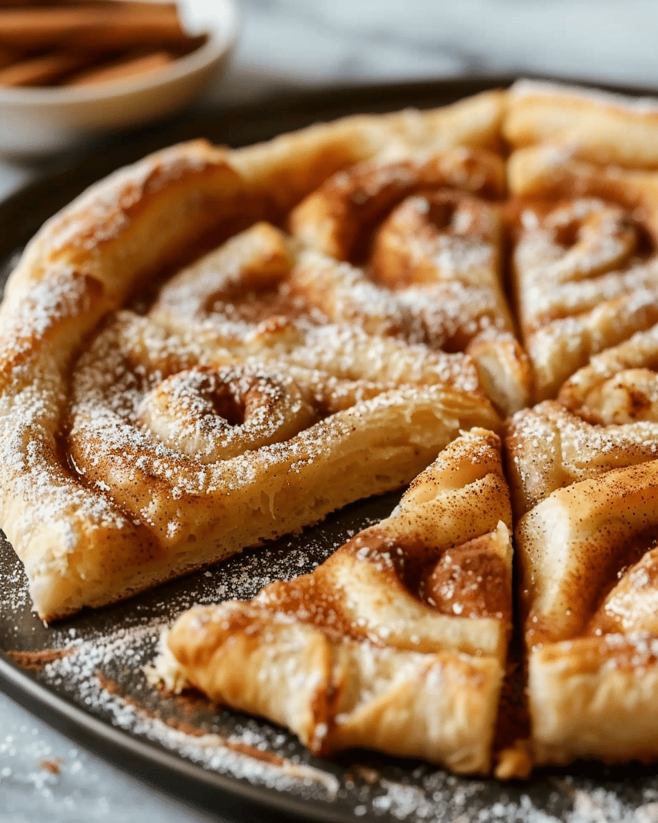 Cinnamon-Sugar Pizza made with Crescent Rolls