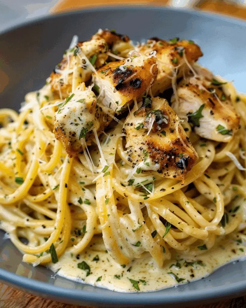 Creamy Cajun Chicken Linguine with Garlic Mozzarella Sauce