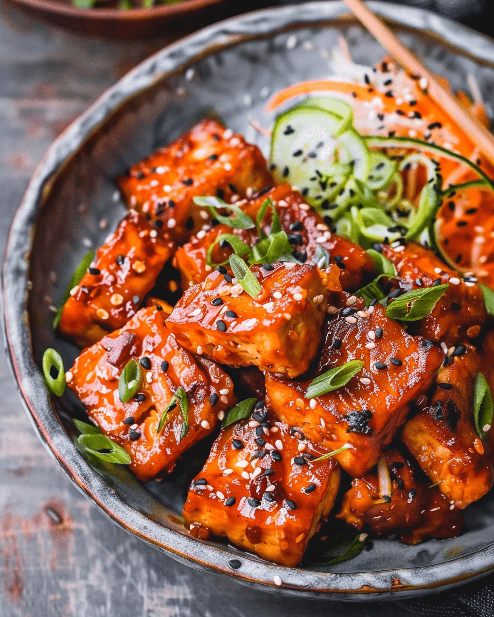 Crispy Gochujang Korean Tofu