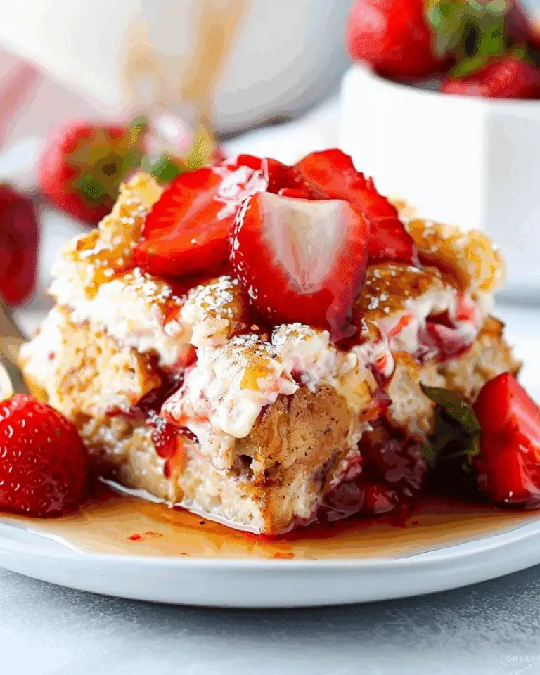 Crockpot Strawberry French Toast Casserole