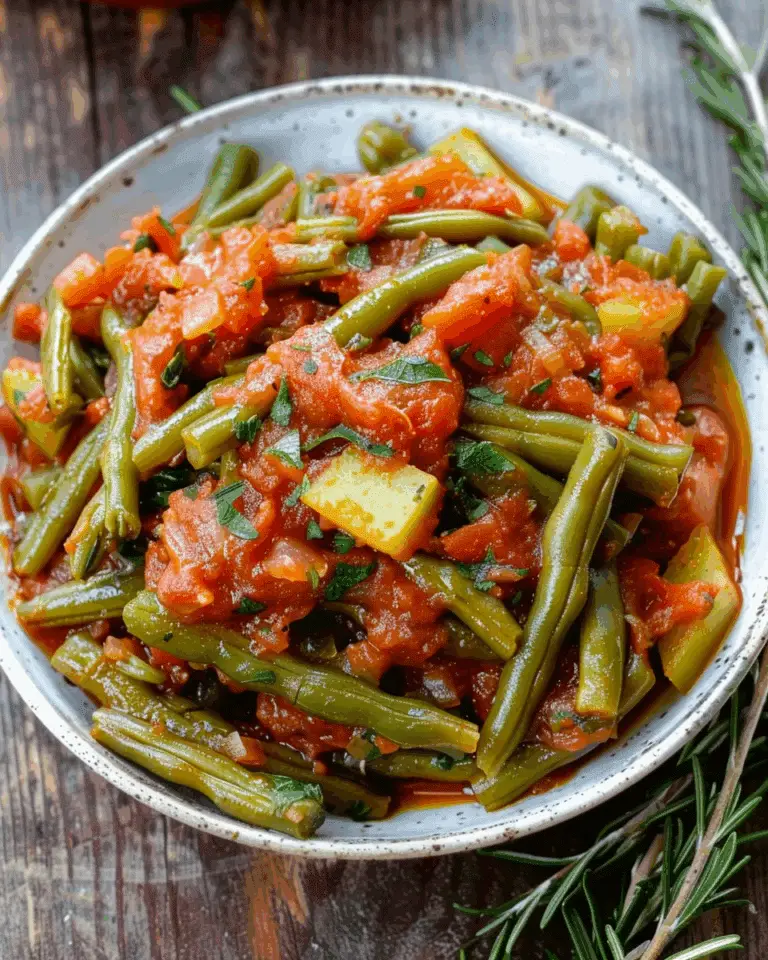 Fasolakia Greek Stewed Green Beans in Tomato Sauce