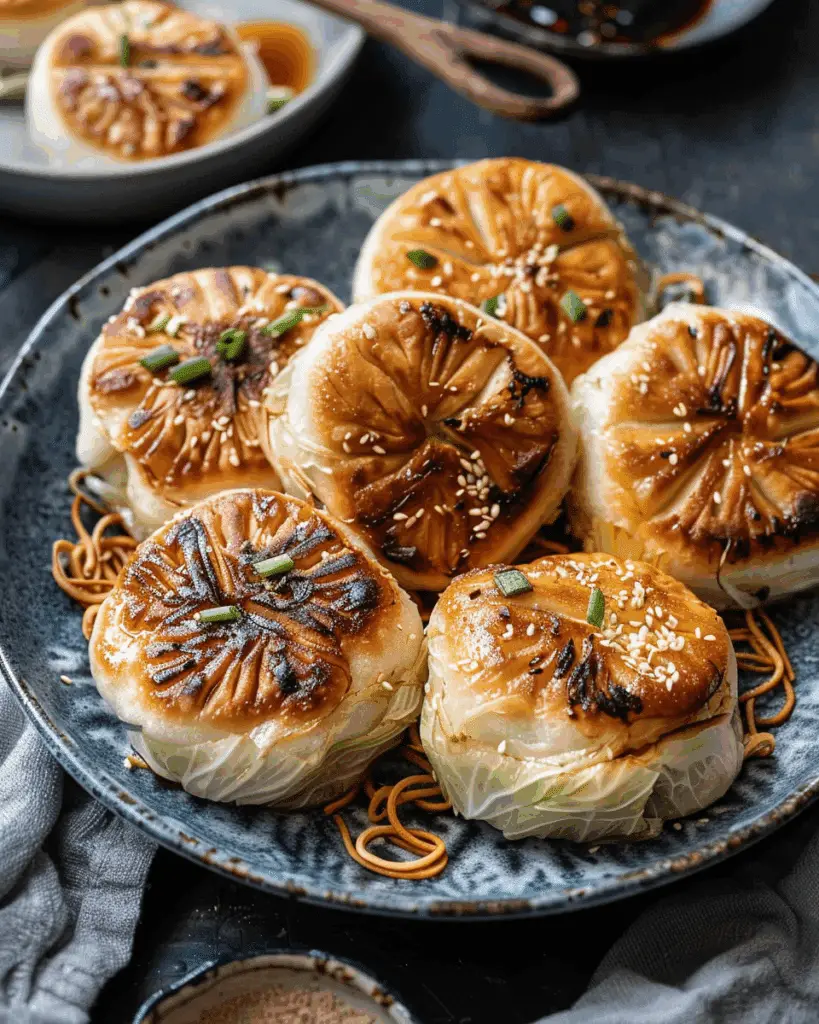 Pan-Fried Cabbage and Noodle Buns