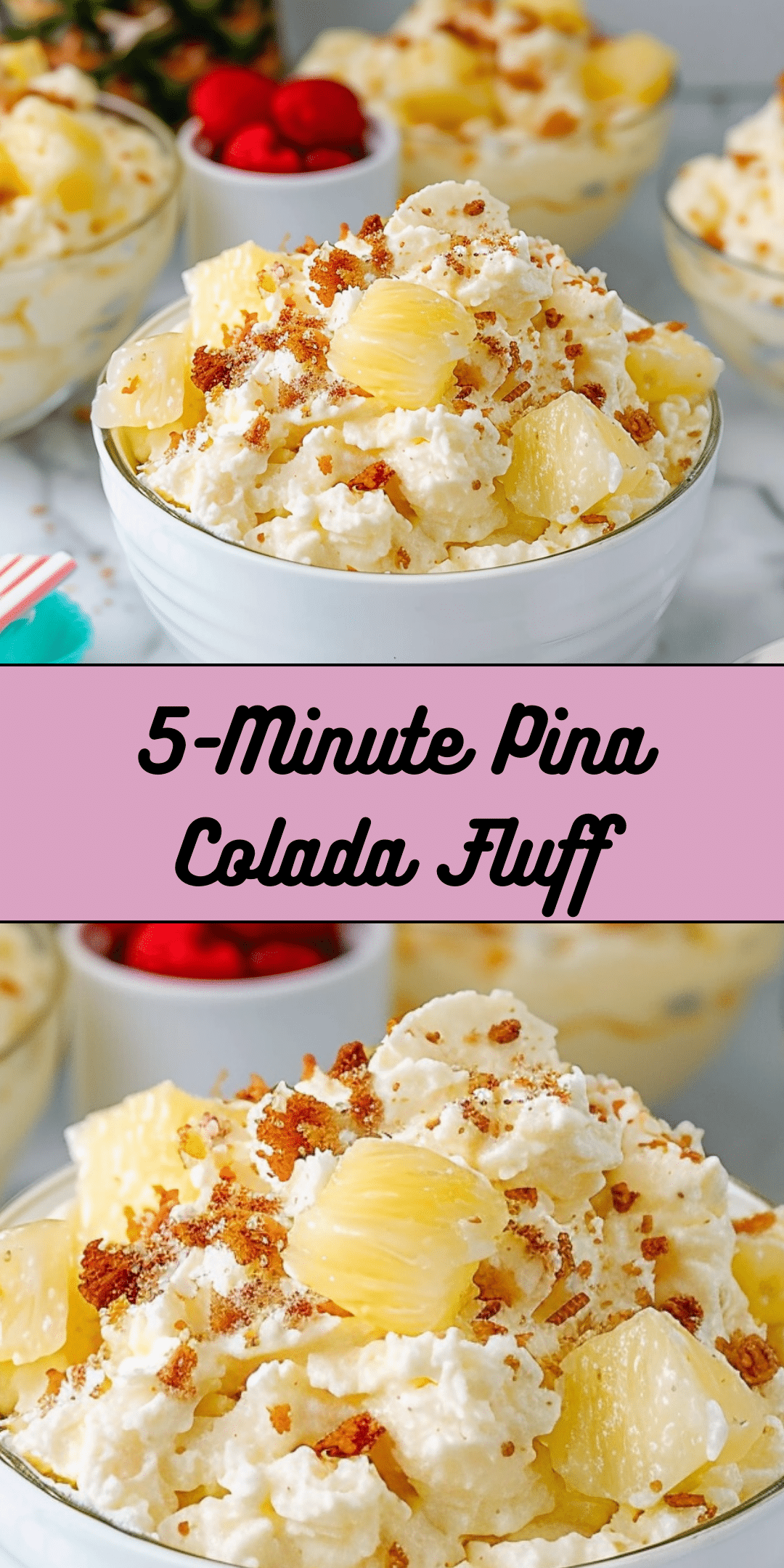 5-Minute Pina Colada Fluff - Cooking With Blog