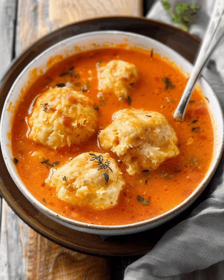 Best Tomato Soup with Cheddar Bay Dumplings