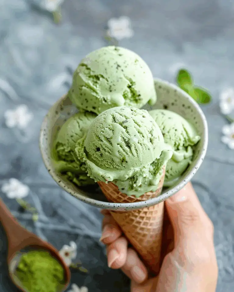 Creamy Matcha Ice Cream (No-Churn Option!)