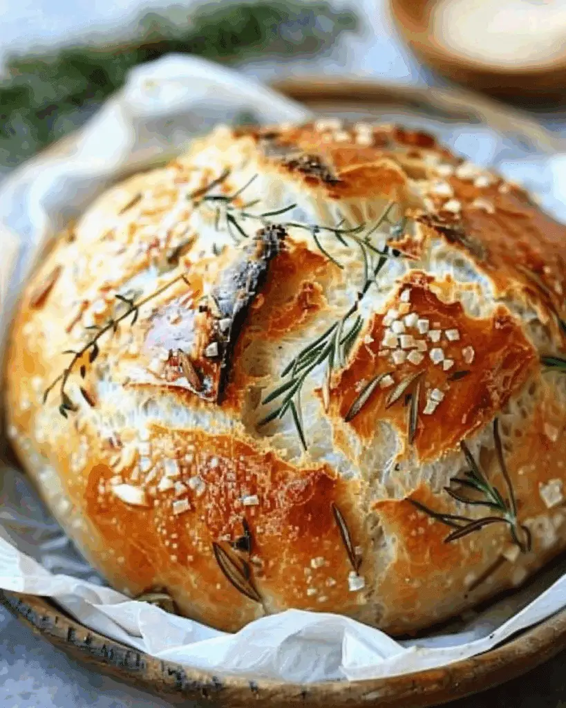 Easy Roasted Garlic Rosemary Artisan Bread