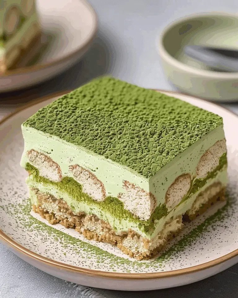 Eggless Matcha Tiramisu