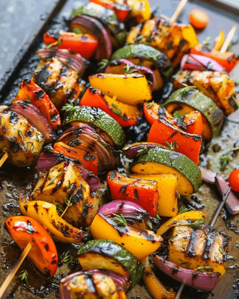 Grilled Vegetable Skewers with Garlic Herb Marinade