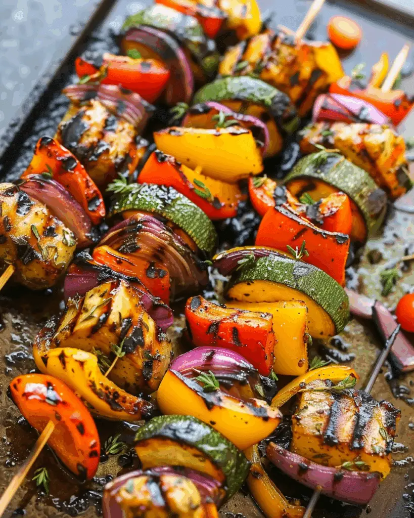 Grilled Vegetable Skewers with Garlic Herb Marinade