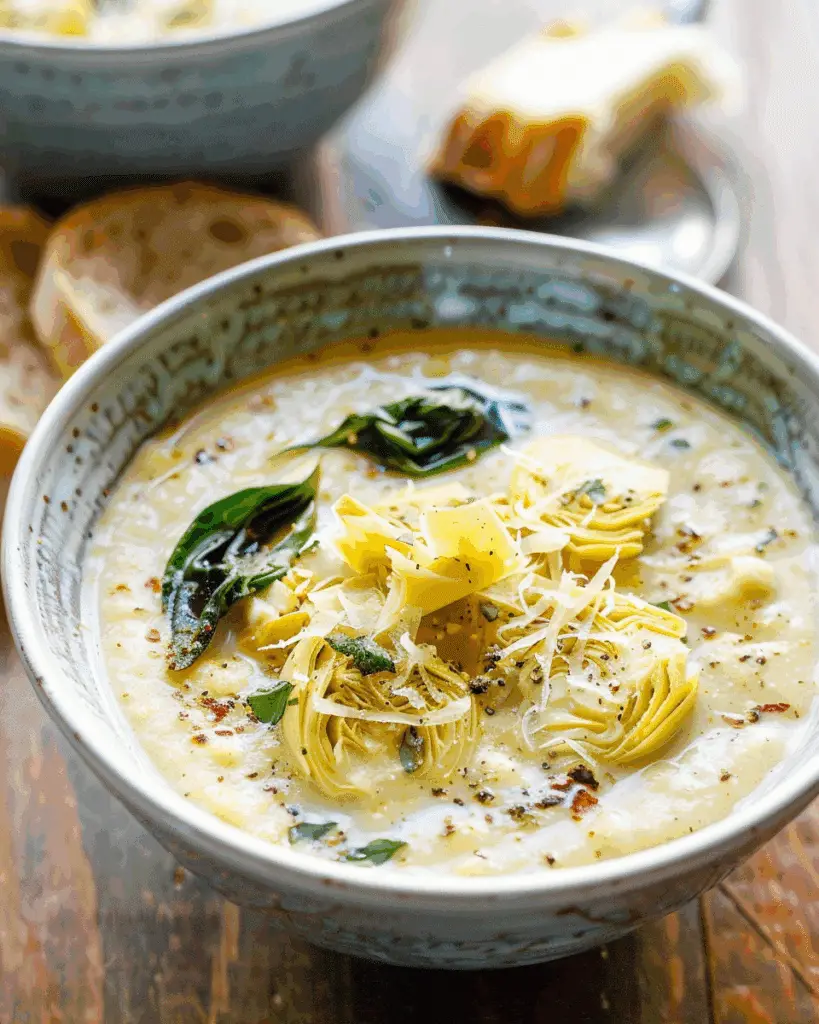 Lemony Tuscan Artichoke Soup