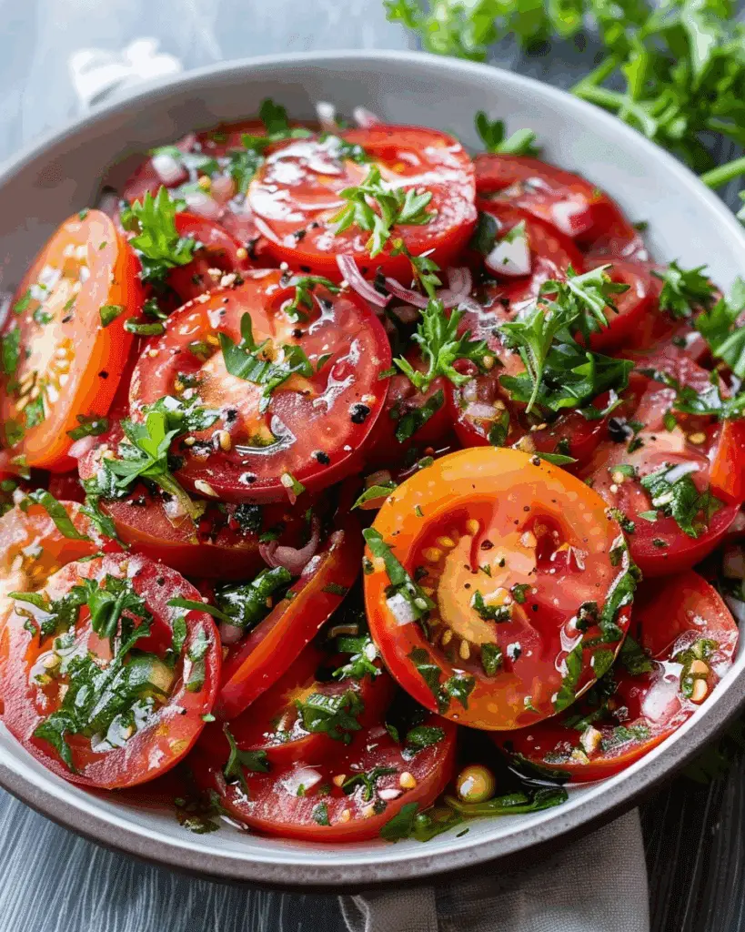 The Best Marinated Tomato Salad