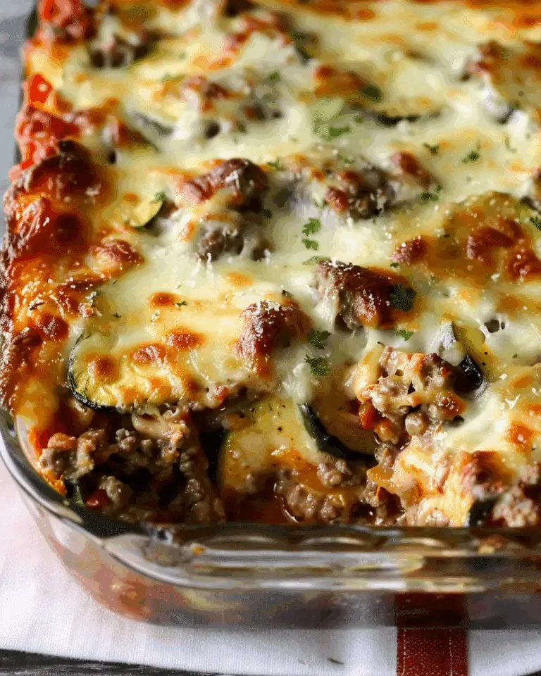 Cheesy Beef & Zucchini Casserole