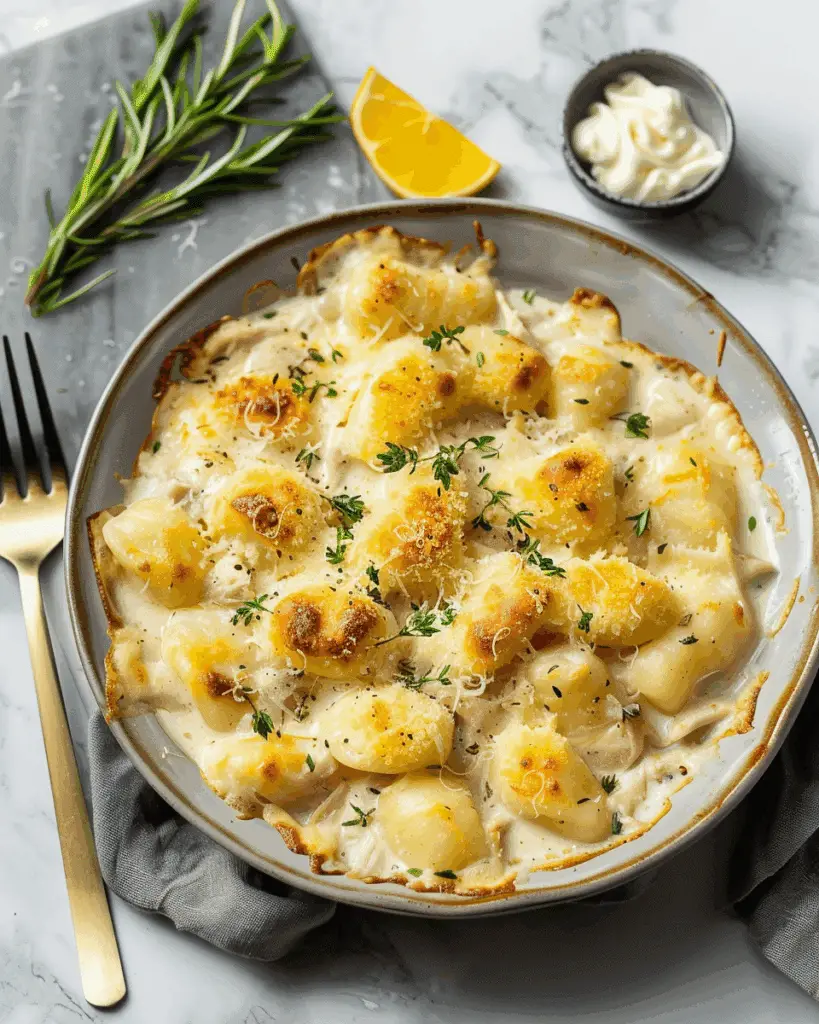 Chicken Alfredo Gnocchi Bake