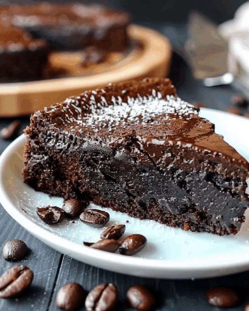 Decadent Flourless Dark Chocolate Espresso Greek Yogurt Cake