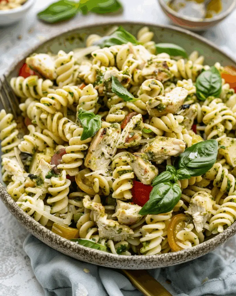Easy Chicken Pesto Pasta Salad