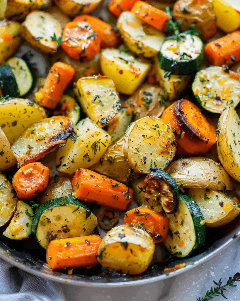 Garlic Herb Roasted Potatoes, Carrots, and Zucchini