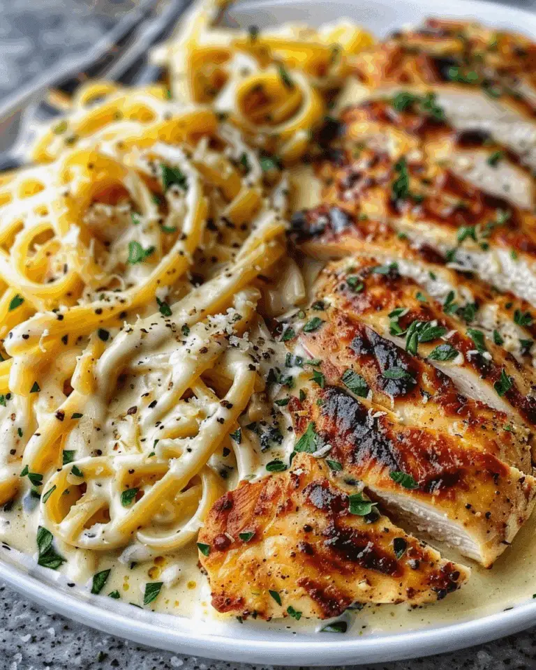 Garlic Parmesan Chicken Linguine in Cajun Alfredo
