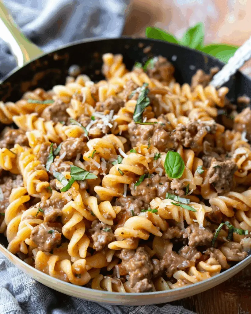 Gluten‑Free & Dairy‑Free Cheesy Beef Pasta Skillet