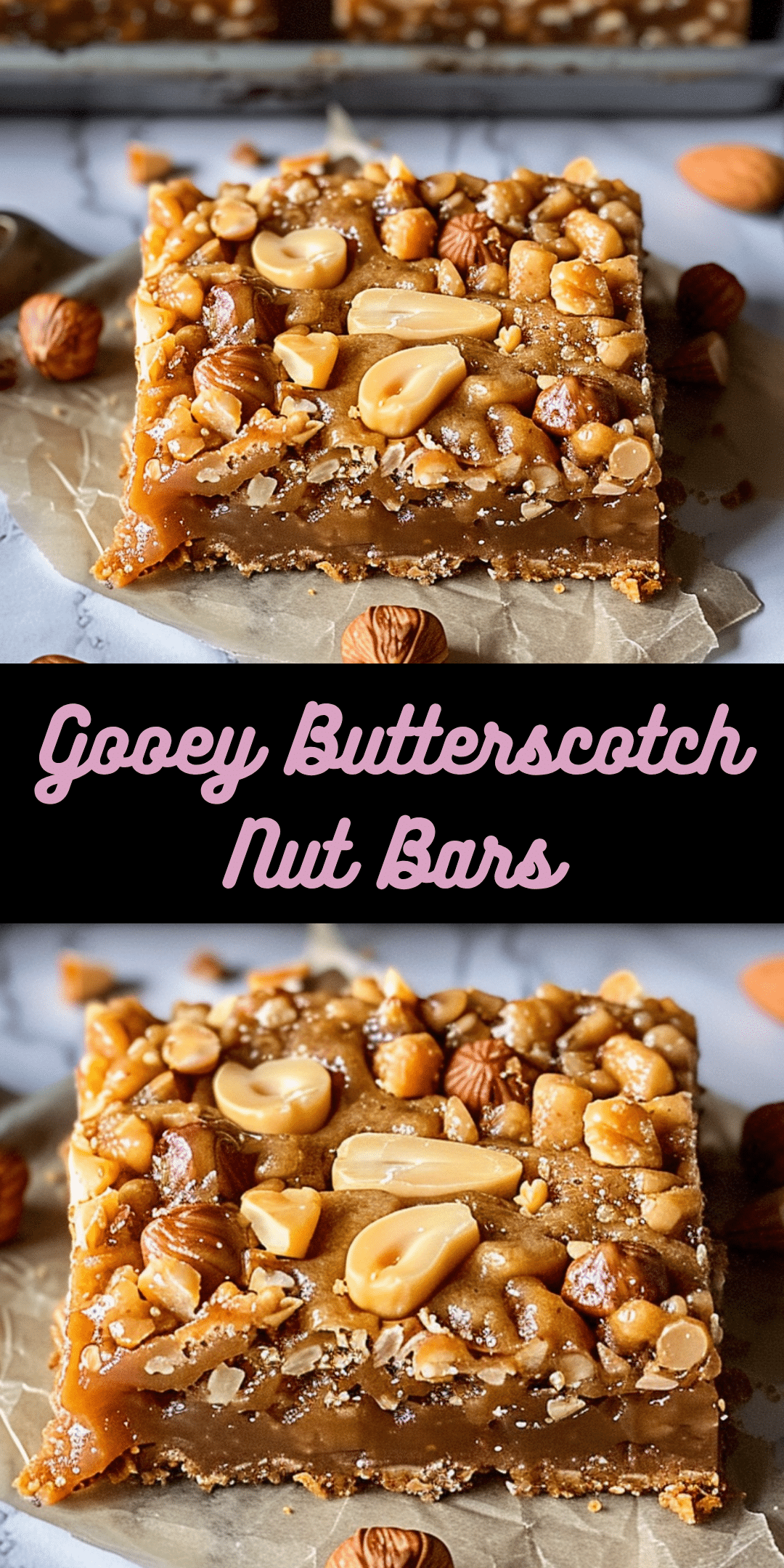Gooey Butterscotch Nut Bars - Cooking With Blog