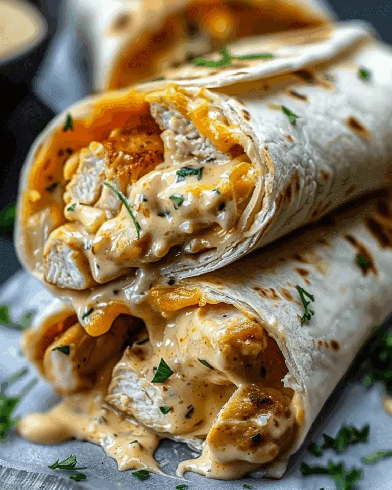 Ooey-Gooey Cheesy Garlic Chicken Wraps
