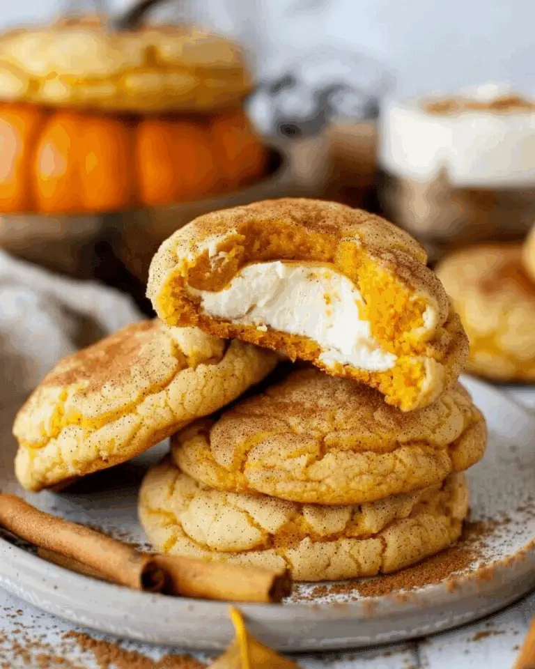 Soft Pumpkin Snickerdoodles with a Cheesecake Center