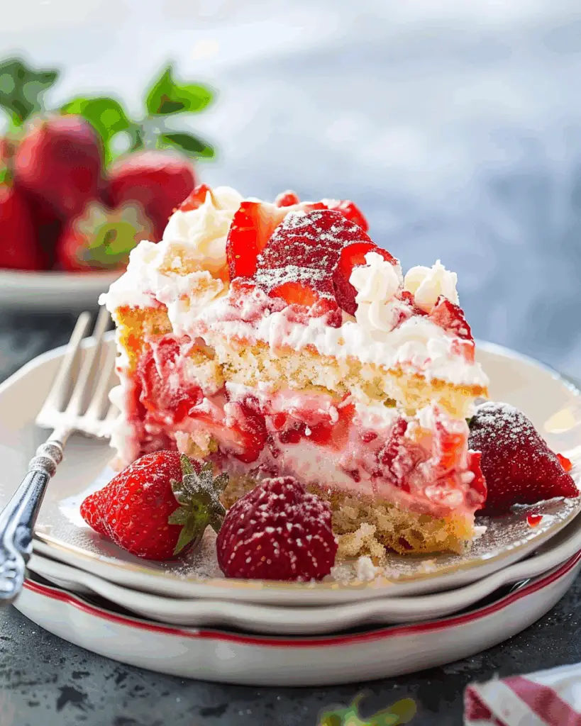 Strawberry Earthquake Cake
