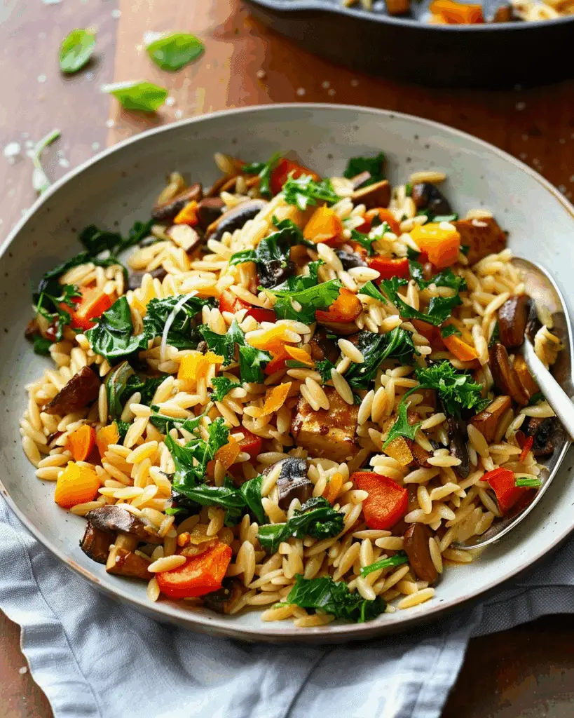 Veggie-Packed Orzo Skillet