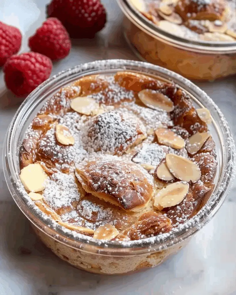 Almond Croissant Baked Protein Pancake Bowls