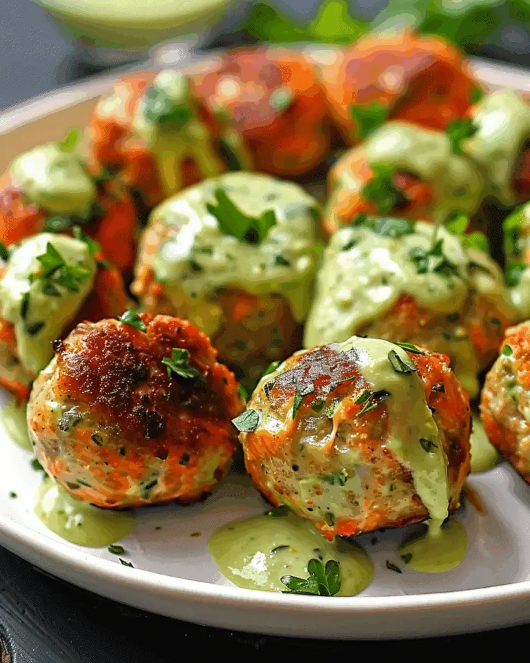 Baked Salmon Meatballs with Creamy Avocado Sauce