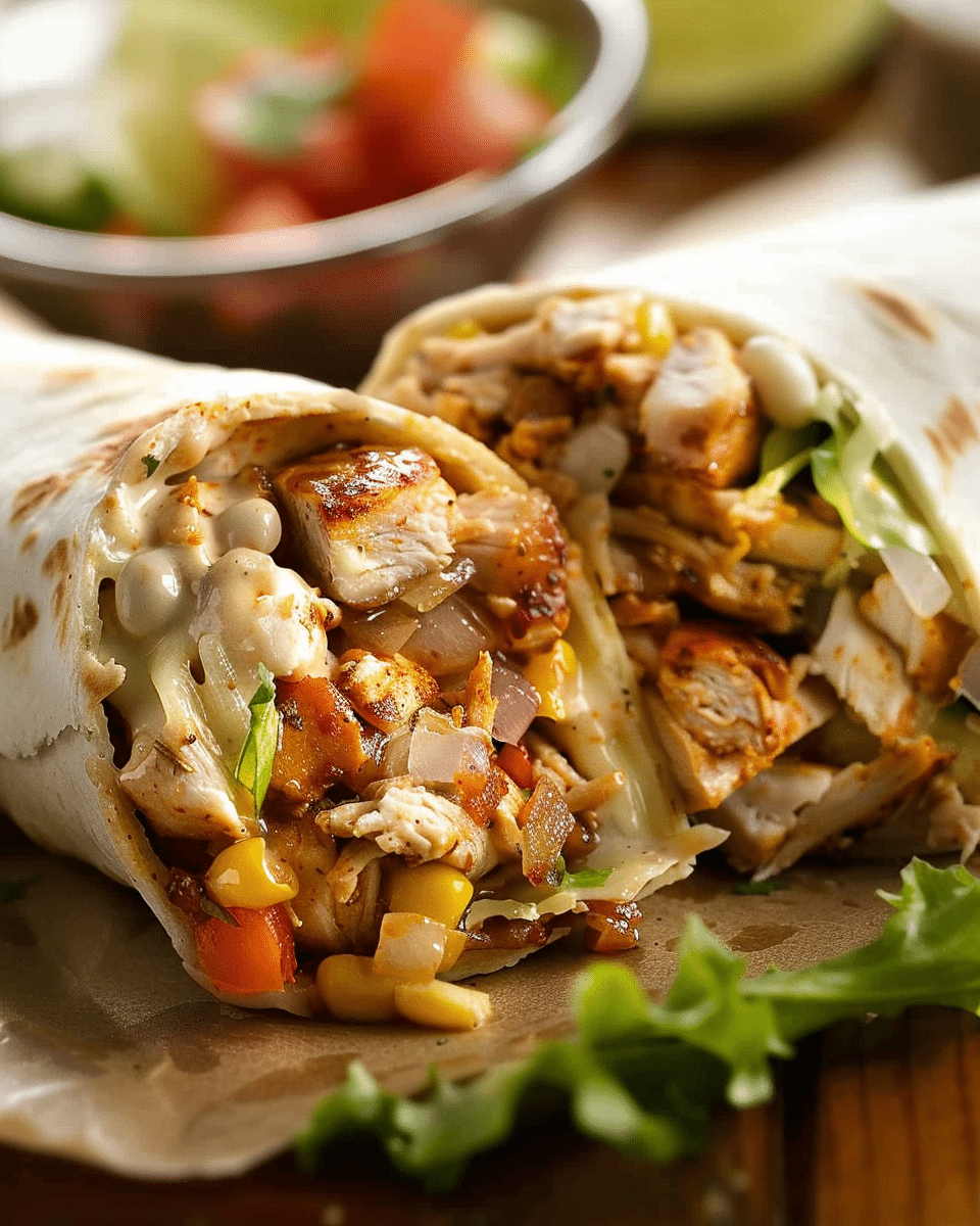 Chicken Burrito Wraps - Cooking With Blog