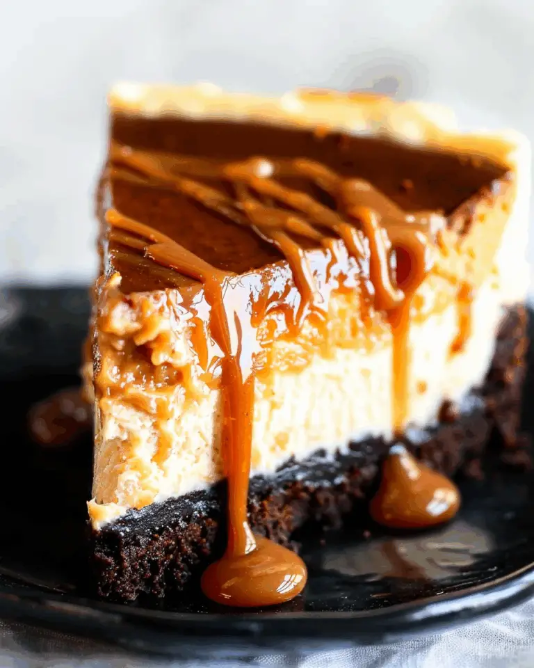 Creamy Caramel Brownie Cheesecake