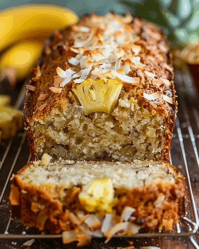 Hawaiian Banana Bread with Coconut and Pineapple