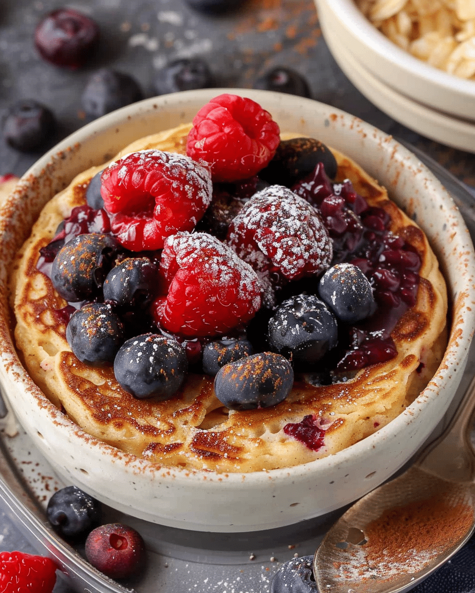 High-Protein Baked Pancake Bowls
