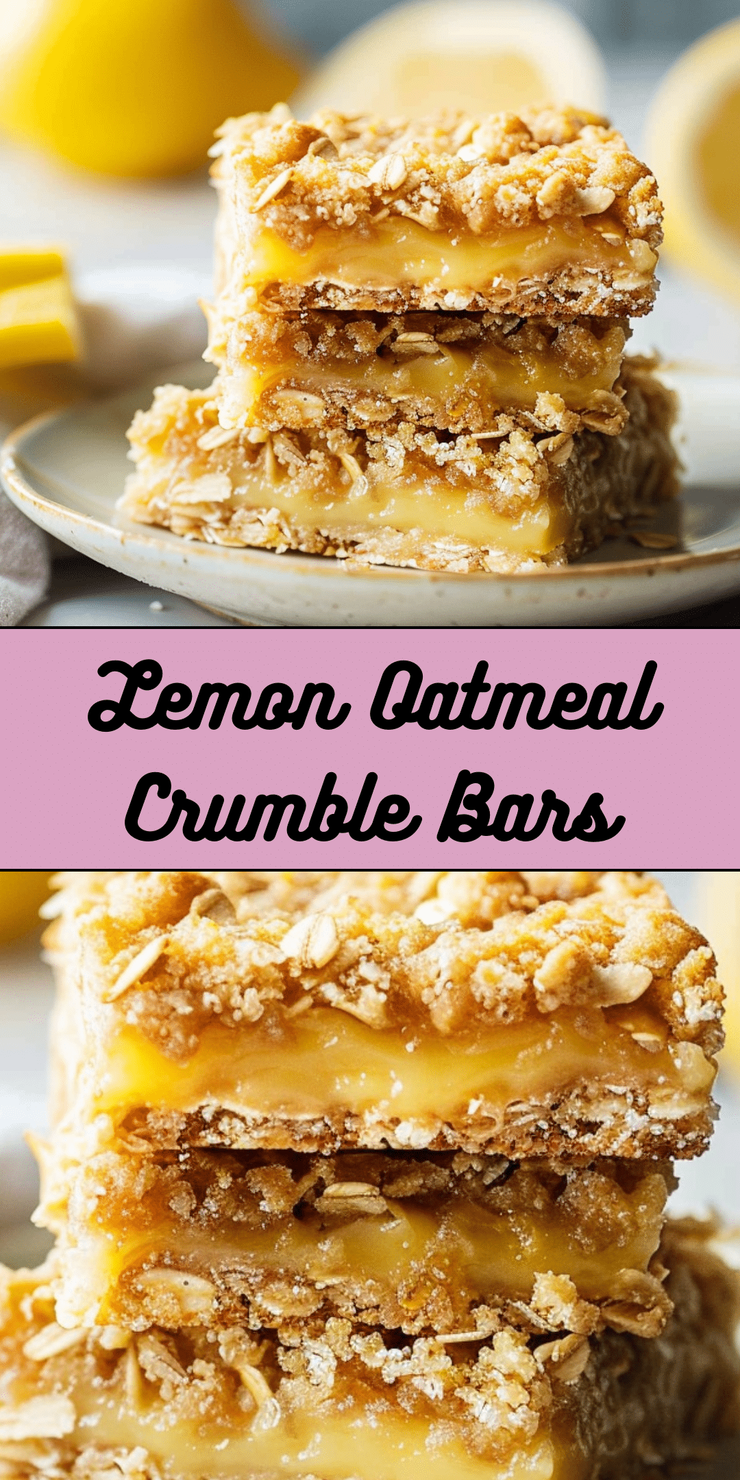 Lemon Oatmeal Crumble Bars - Cooking With Blog