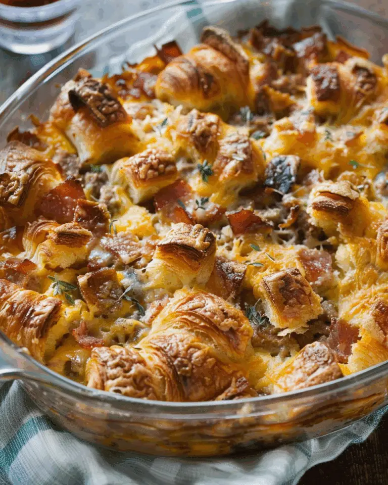 Overnight Croissant Breakfast Casserole