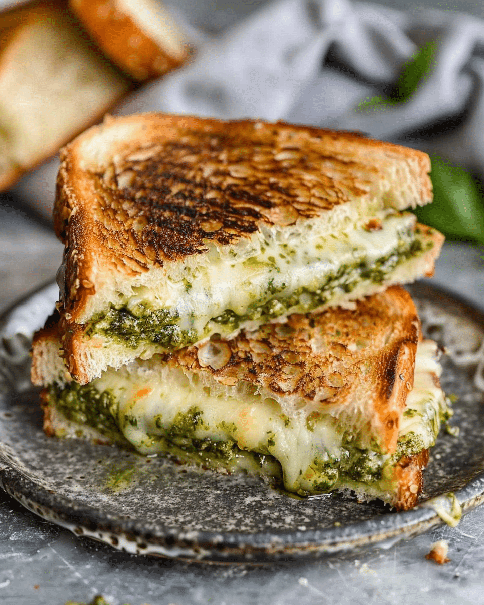 Sourdough Pesto Grilled Cheese