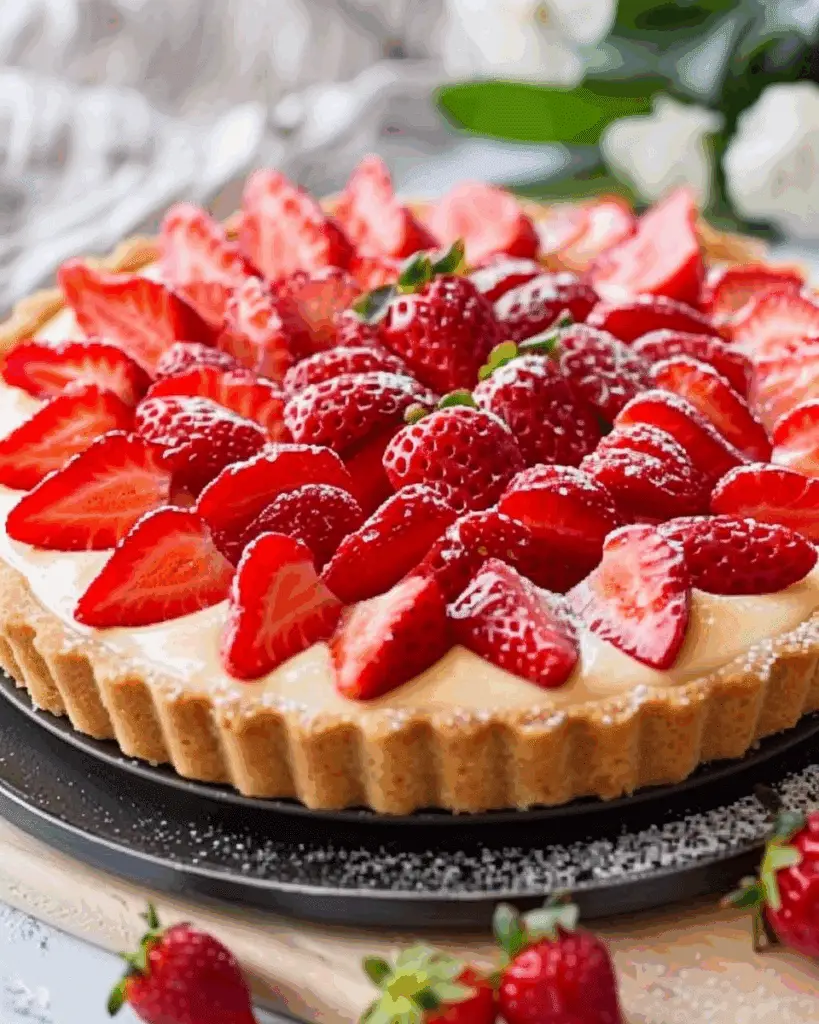 Vanilla Custard & Strawberry Tart
