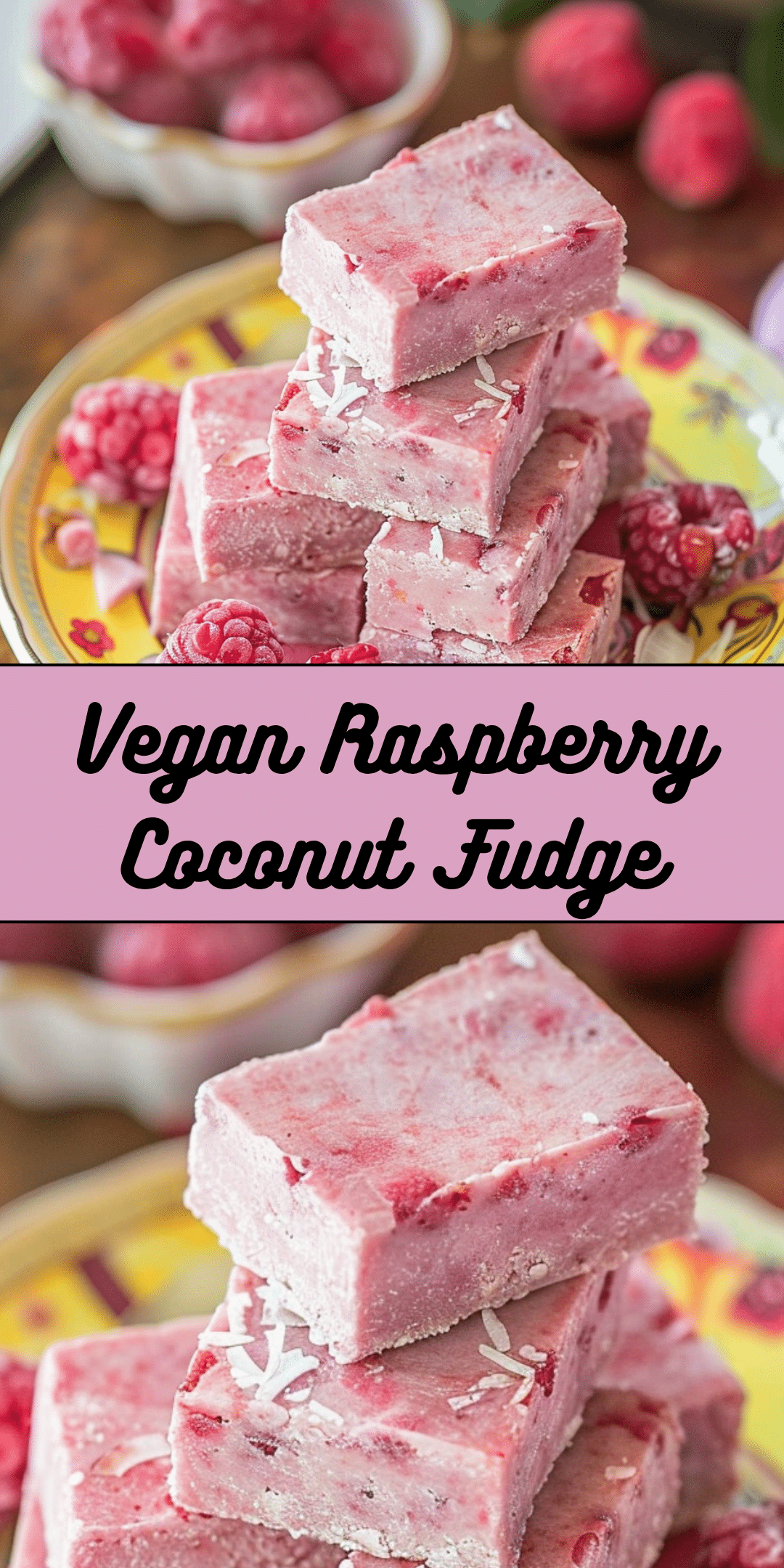 Vegan Raspberry Coconut Fudge - Cooking With Blog