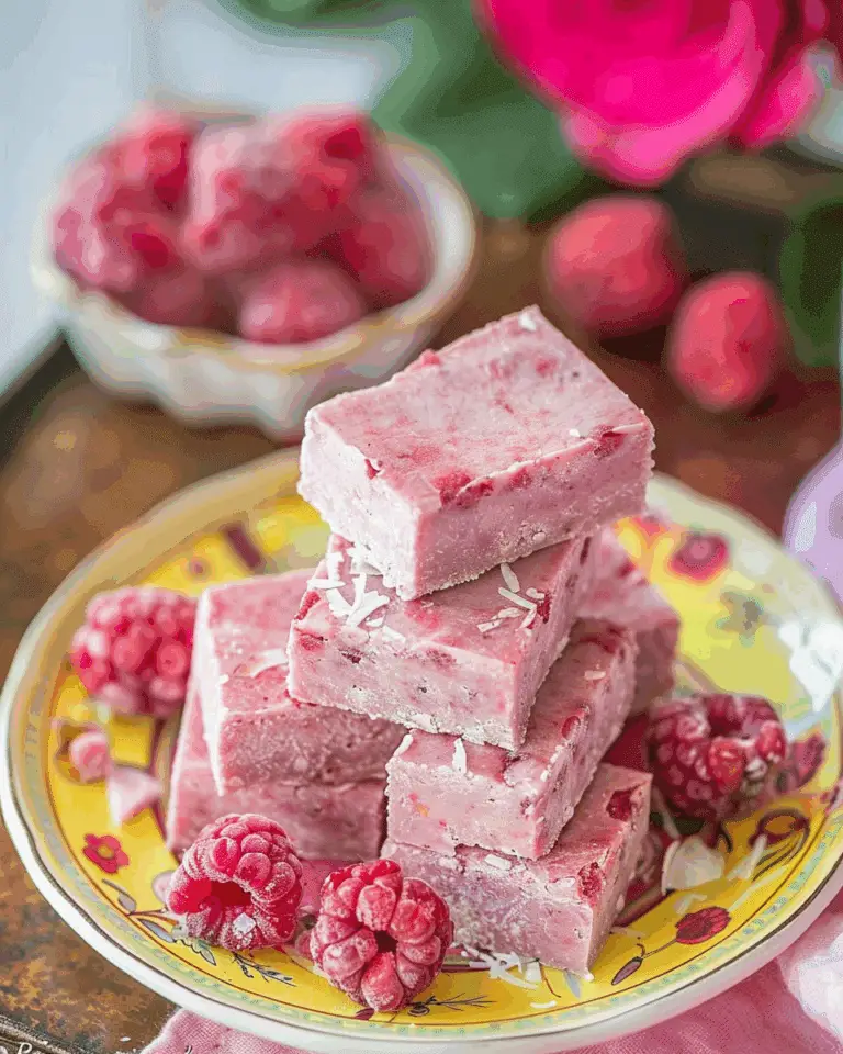 Vegan Raspberry Coconut Fudge