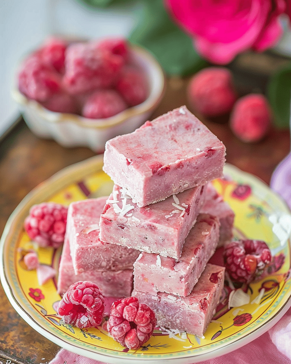 Vegan Raspberry Coconut Fudge - Cooking With Blog
